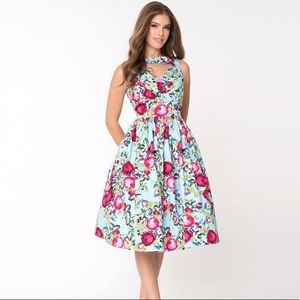 Unique vintage floral outfit